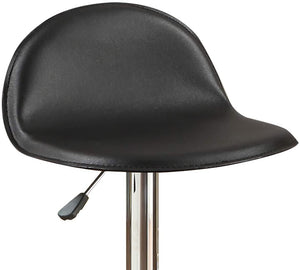 English Elm Black Faux Leather Counter Stools Set of 2 – Adjustable Height Swivel Chairs with Chrome Base, Cushioned PVC Seats Black 19 L x 10 W x 20 H B01149813