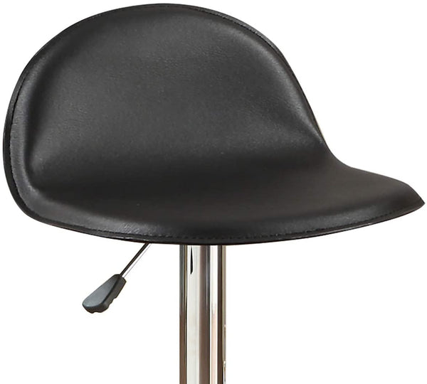 English Elm Black Faux Leather Counter Stools Set of 2 – Adjustable Height Swivel Chairs with Chrome Base, Cushioned PVC Seats Black 19 L x 10 W x 20 H B01149813