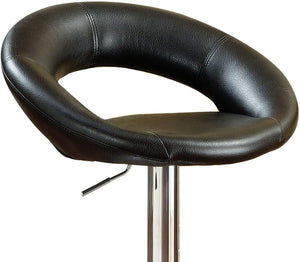 English Elm Black Faux Leather Counter Stools Set of 2 – Adjustable Height Swivel Chairs with Chrome Base, Cushioned PVC Seats Black 21 L x 12 W x 25 H B01149814