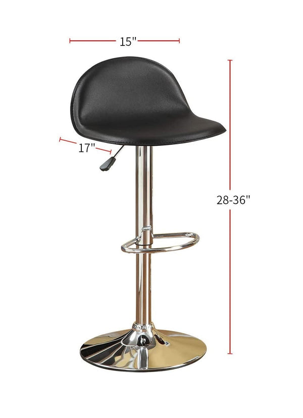 English Elm Black Faux Leather Counter Stools Set of 2 – Adjustable Height Swivel Chairs with Chrome Base, Cushioned PVC Seats Black 19 L x 10 W x 20 H B01149813