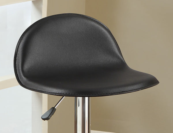 English Elm Black Faux Leather Counter Stools Set of 2 – Adjustable Height Swivel Chairs with Chrome Base, Cushioned PVC Seats Black 19 L x 10 W x 20 H B01149813