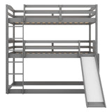 Hearth and Haven Gretta Twin over Twin over Twin Triple Bunk Bed, White