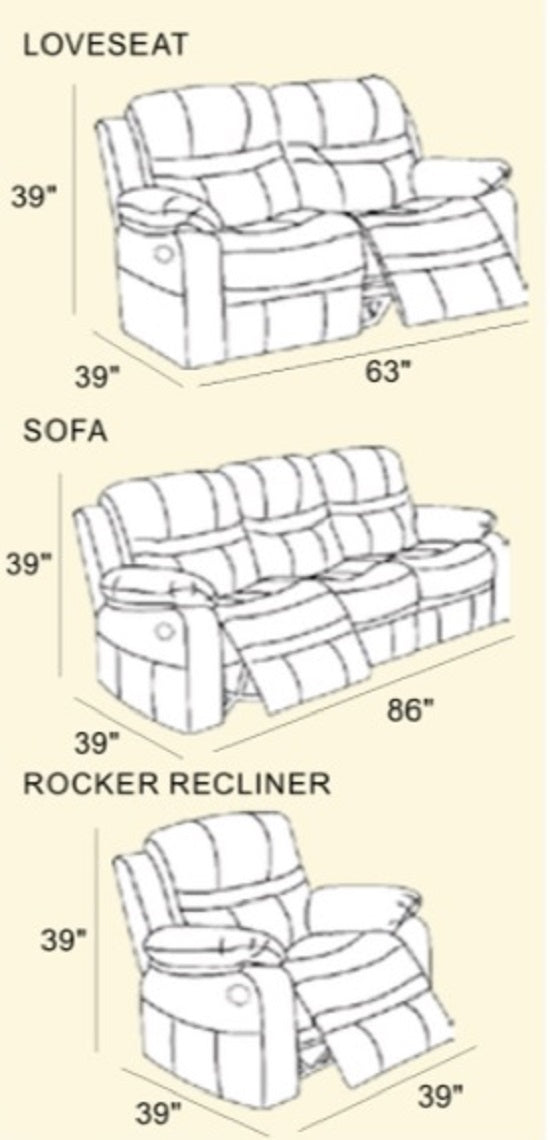 English Elm 1pc Dark Brown Motion Sofa with Breathable Leatherette, Pillow-Top Arms & Metal Recliners, 86" B01149891