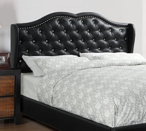 English Elm Queen Sleigh Bed with Elegant Transitional Design, Solid Wood Veneer Construction, Dovetail Craftsmanship and Spacious Foundation Support for Master Bedroom Comfort Black 6 L x 10 W x 83 H B011S00111