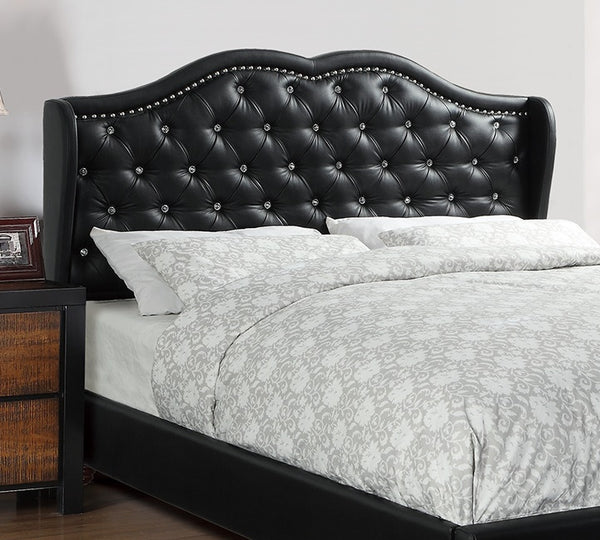 English Elm Queen Sleigh Bed with Elegant Transitional Design, Solid Wood Veneer Construction, Dovetail Craftsmanship and Spacious Foundation Support for Master Bedroom Comfort Black 6 L x 10 W x 83 H B011S00111
