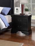 English Elm Contemporary Bedroom Furniture Nightstand Black Color 2 X Drawers Bed Side Table Pine Wood