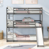 Hearth and Haven Gretta Twin over Twin over Twin Triple Bunk Bed, White