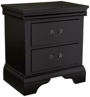 English Elm Contemporary Nightstand with 2 Drawers Black Pine Wood Bedside Table 22x15x24 Modern Storage B01149894