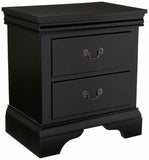 English Elm Contemporary Bedroom Furniture Nightstand Black Color 2 X Drawers Bed Side Table Pine Wood