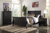 English Elm Contemporary Bedroom Furniture Nightstand Black Color 2 X Drawers Bed Side Table Pine Wood