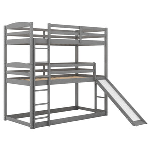 Hearth and Haven Gretta Twin over Twin over Twin Triple Bunk Bed, White