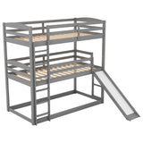 Hearth and Haven Gretta Twin over Twin over Twin Triple Bunk Bed, White