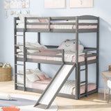 Hearth and Haven Gretta Twin over Twin over Twin Triple Bunk Bed, White