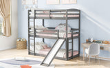 Hearth and Haven Gretta Twin over Twin over Twin Triple Bunk Bed, White