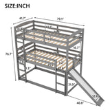 Hearth and Haven Gretta Twin over Twin over Twin Triple Bunk Bed, White