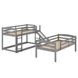 Hearth and Haven Gretta Twin over Twin over Twin Triple Bunk Bed, White