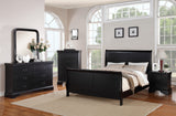 English Elm Contemporary Bedroom Furniture Nightstand Black Color 2 X Drawers Bed Side Table Pine Wood