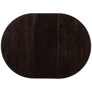 English Elm Trexm Farmhouse Round Dining Table Oak Veneer X Base Extends to Seat Six WF291263AAP