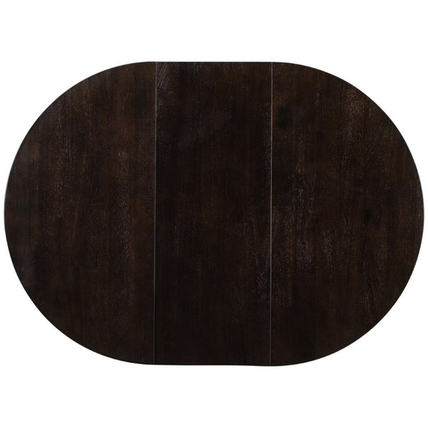 English Elm Trexm Farmhouse Round Dining Table Oak Veneer X Base Extends to Seat Six WF291263AAP