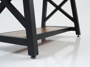 English Elm Furnish Rustic 39'' Solid Wood Coffee Table With Shelf – Charming Walnut Accent For Living Rooms B02949564