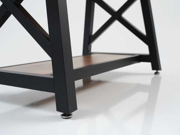 English Elm Furnish Rustic 39'' Solid Wood Coffee Table With Shelf – Charming Walnut Accent For Living Rooms B02949564