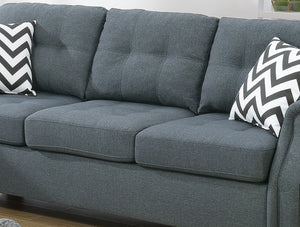 English Elm 2pcs Polyfiber Sofa and Loveseat Set with Console Usb Port Throw Pillows Included B011S00113