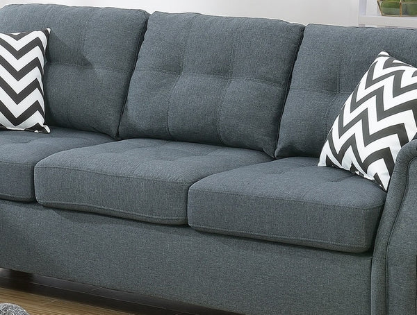 English Elm 2pcs Polyfiber Sofa and Loveseat Set with Console Usb Port Throw Pillows Included B011S00113