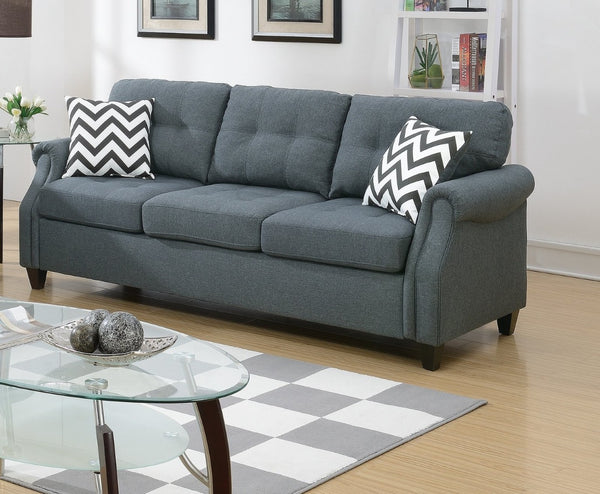 English Elm 2pcs Polyfiber Sofa and Loveseat Set with Console Usb Port Throw Pillows Included B011S00113