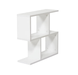 English Elm Furnishome Alfa Slim Four Shelf Chairside Table Narrow Mdf Unit for Living Room White B02949532