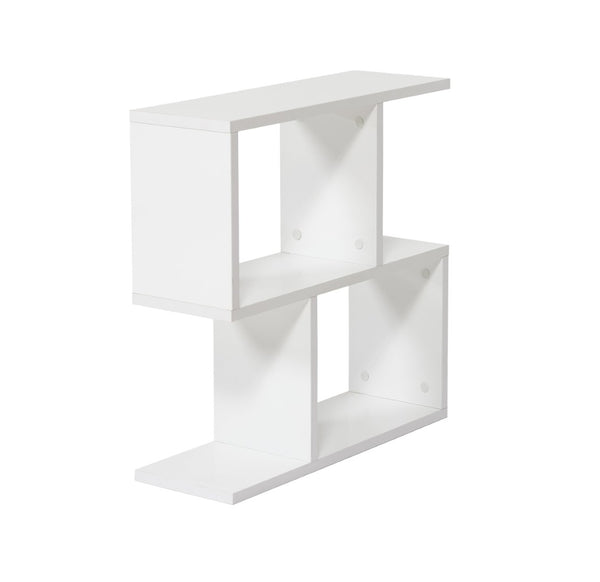 English Elm Furnishome Alfa Slim Four Shelf Chairside Table Narrow Mdf Unit for Living Room White B02949532