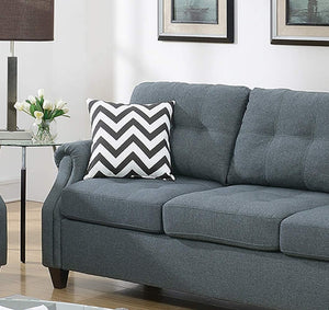 English Elm 2pcs Polyfiber Sofa and Loveseat Set with Console Usb Port Throw Pillows Included B011S00113