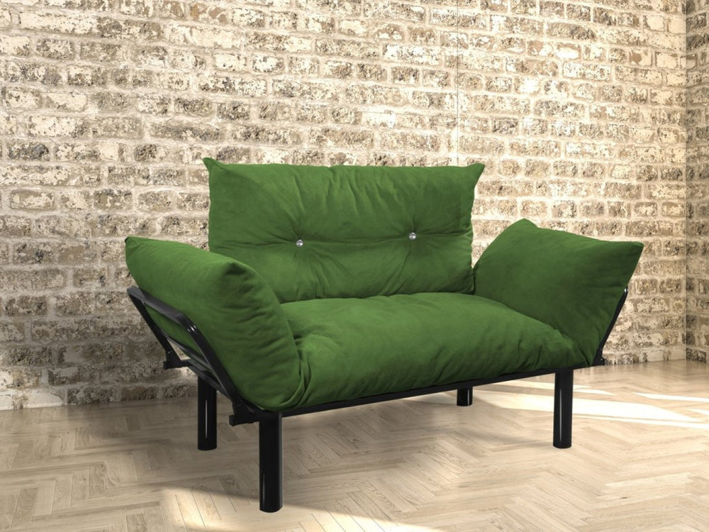 English Elm Ada Compact Upholstered Loveseat with Elevated Legs for Small Living Rooms Green B02949507