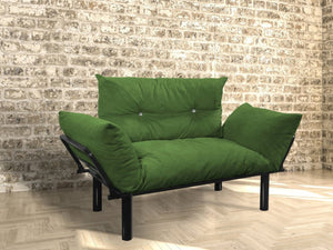 English Elm Ada Compact Upholstered Loveseat with Elevated Legs for Small Living Rooms Green B02949507