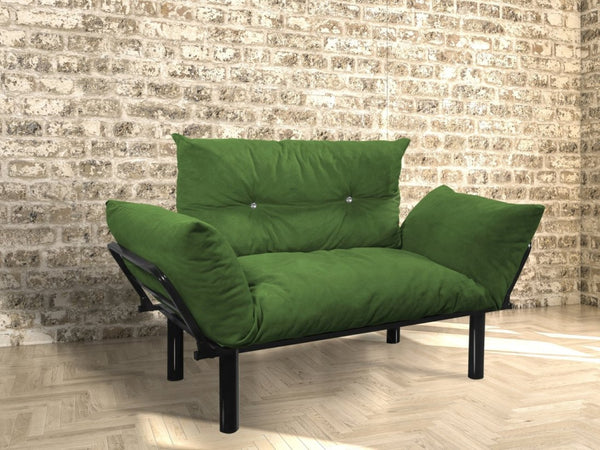 English Elm Ada Compact Upholstered Loveseat with Elevated Legs for Small Living Rooms Green B02949507