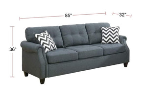 English Elm 2pcs Polyfiber Sofa and Loveseat Set with Console Usb Port Throw Pillows Included B011S00113