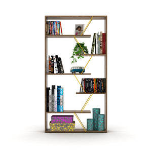 English Elm Furnish Modern Industrial Wood Frame Etagere 6-Shelf Bookcase With Open Back For Stylish Storage B02949511