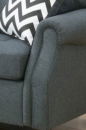 English Elm 2pcs Polyfiber Sofa and Loveseat Set with Console Usb Port Throw Pillows Included B011S00113