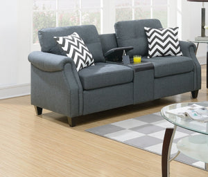 English Elm 2pcs Polyfiber Sofa and Loveseat Set with Console Usb Port Throw Pillows Included B011S00113