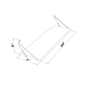 English Elm Altai Rustic Floating Wall Shelves Set with Metal Brackets — Triple Hanging Solid Wood Display for Books and Decor (25x9x3) White B02949545
