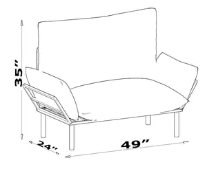 English Elm Ada Compact Upholstered Loveseat with Elevated Legs for Small Living Rooms Brown B02949503