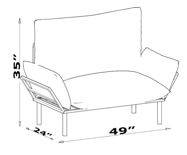 English Elm Ada Compact Upholstered Loveseat with Elevated Legs for Small Living Rooms Brown B02949503