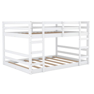 Hearth and Haven Darcette Twin over Twin Bunk Bed with Double Ladder, White WF286326AAK