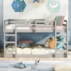 English Elm Twin Over Bunk Bed Solid Pine Frame White Finish Kids Room Space Saver N708P251024E