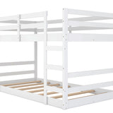 Hearth and Haven Darcette Twin over Twin Bunk Bed with Double Ladder, White WF286326AAK