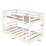 Hearth and Haven Darcette Twin over Twin Bunk Bed with Double Ladder, White WF286326AAK