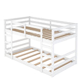 Hearth and Haven Darcette Twin over Twin Bunk Bed with Double Ladder, White WF286326AAK