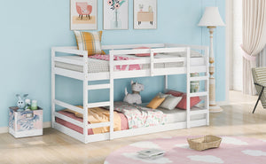 English Elm Twin Over Bunk Bed Solid Pine Frame White Finish Kids Room Space Saver N708P251018K