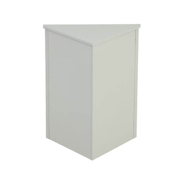 English Elm Grey Triangle Corner Cabinet with Adjustable Shelves, Freestanding Modern MDF Storage for Home WF291467AAE