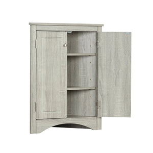 English Elm Oak Corner Floor Cabinet Triangular Freestanding Storage with Adjustable Interior Shelves N725P334664L