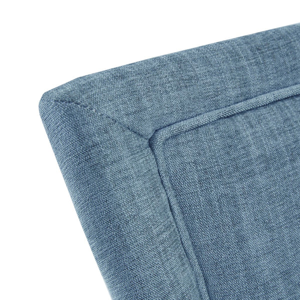 English Elm Dining Side Chair Set of 2 with High Back Upholstery, Solid Wood Grey Legs, Cushioned Comfort and Classic Style Blue 26 L x 28.25 W x 25 H B03548911